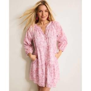 NEW TOMMY BAHAMA women's prima petals 3/4 sleeve dress in cloud nine blue